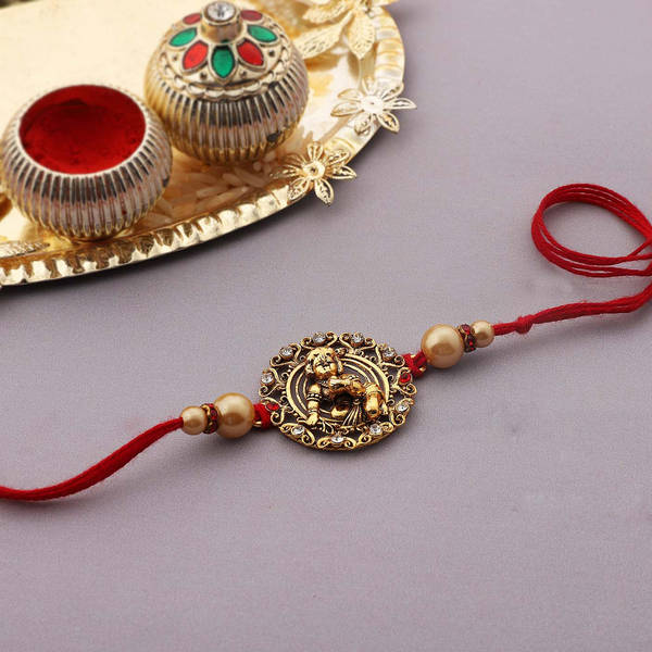 Kanha Antique Metal Rakhi