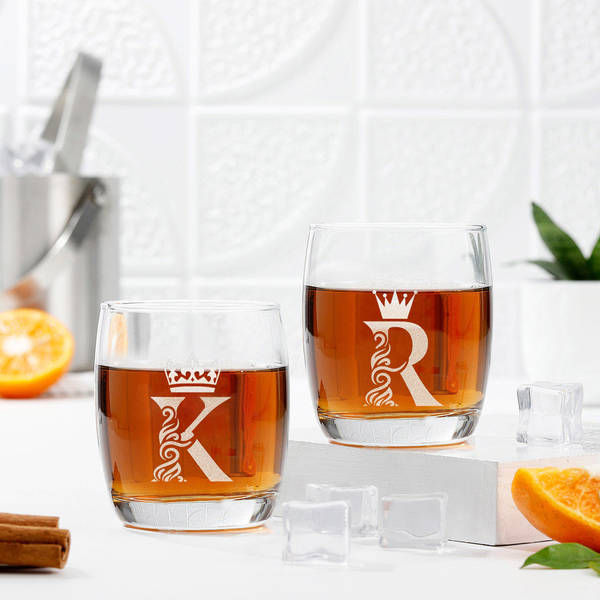 King & Queen Personalized Whiskey Glasses