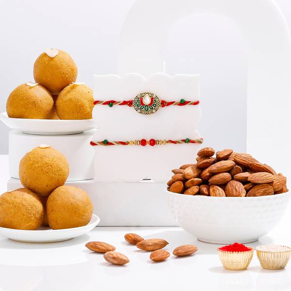 Lotus Grace Rakhi and Festive Treats Combo