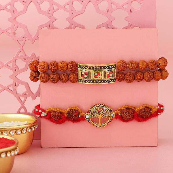 Luck of Rudraksha Set of 2 Rakhis