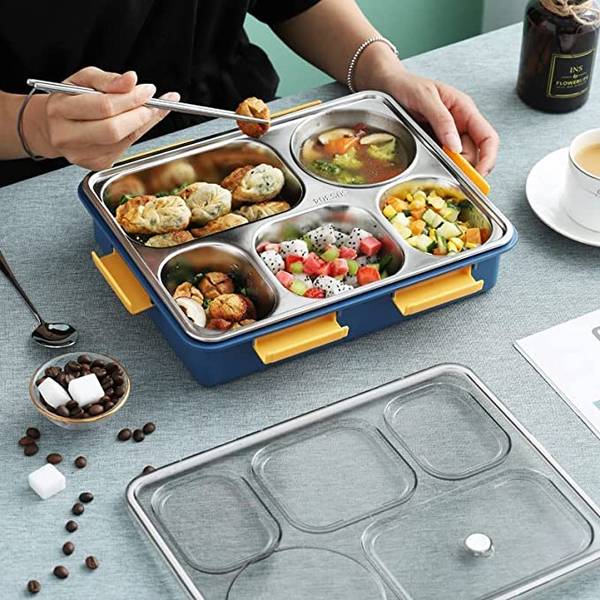 Lunch Box - 5 Compartments - Reheatable - Assorted - Single Piece