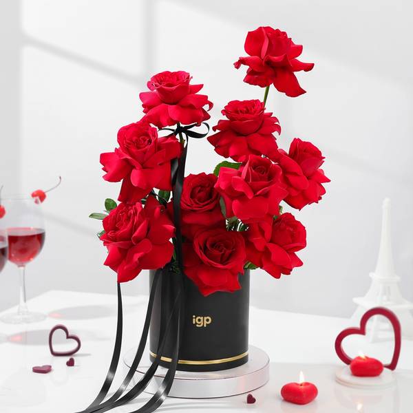 Luxe 9 Red Roses Arrangemen