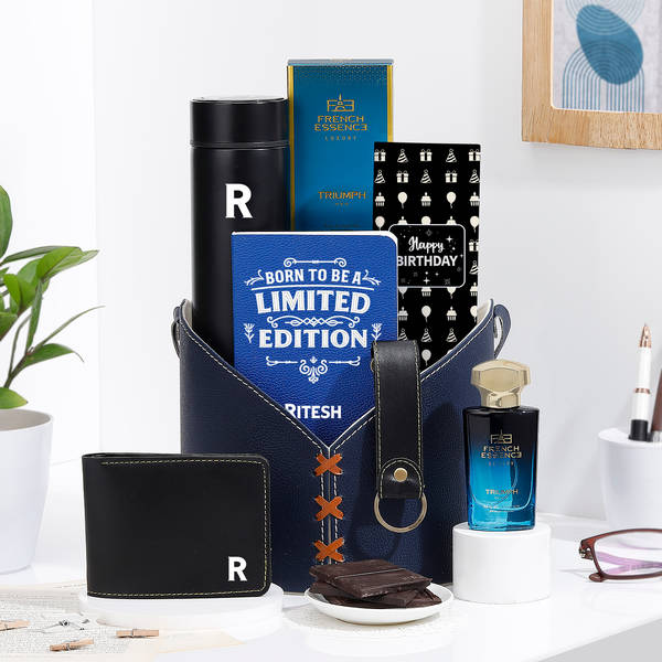 Luxe Essentials Personalized Birthday Hamper For Him