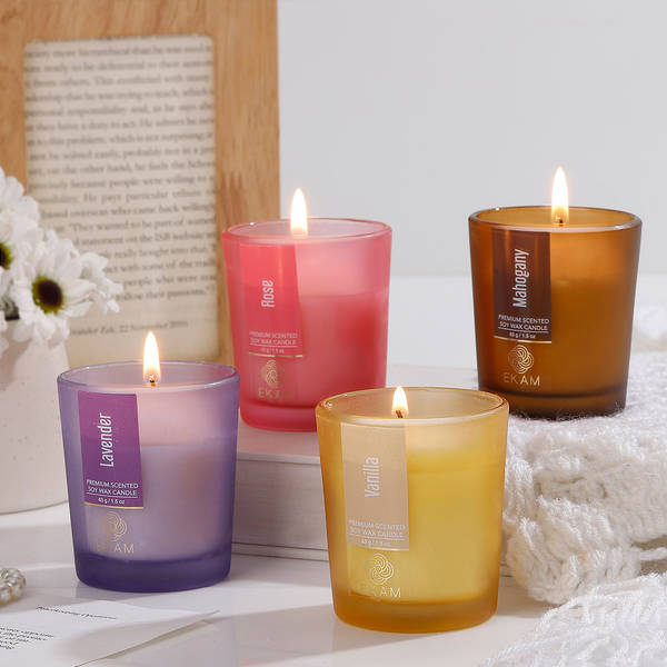 Luxurious Scented Shot Glass Candles - Set Of 4