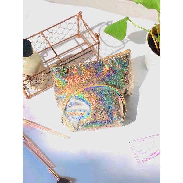 Makeup Pouch - Glitter And Shimmer - Set Of 2
