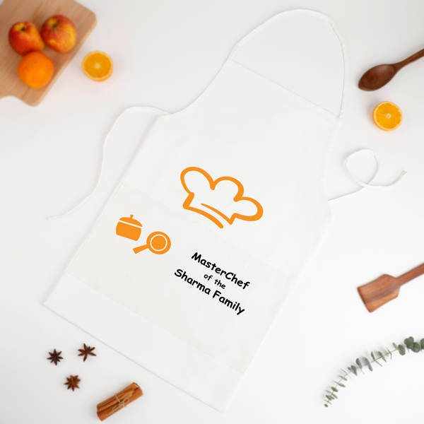 Masterchef Of The Family Personalized White Apron