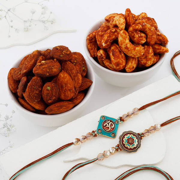 Meena Rakhi Set Of 2 With Dry Fruits