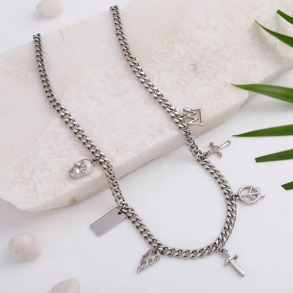 Mens Multi Charms Necklace