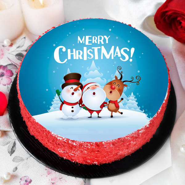 Merry Christmas Snowman Poster Cake (2 kg)