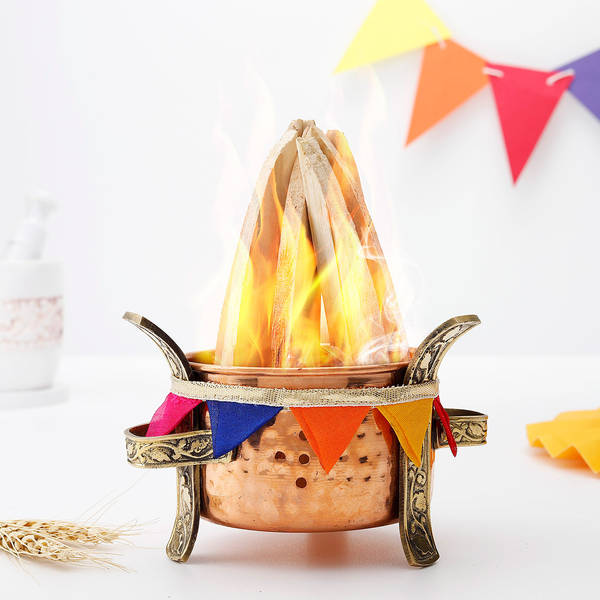 Metal Bonfire Pit With Wooden Logs
