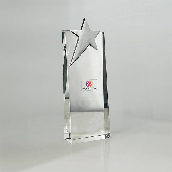 Metal Star Crystal Trophy