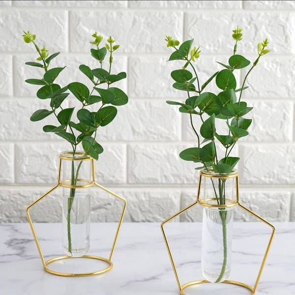 Metal Vase - Pentagon - Test Tube - Single Piece