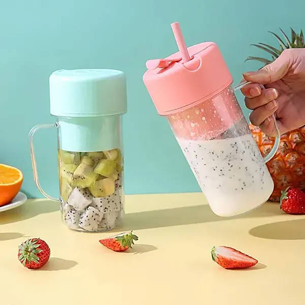 Mini Electric Juicer With Straw - Assorted - Single Piece