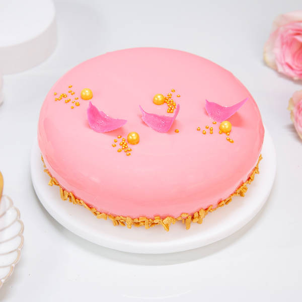 Mirror-Glazed Vanilla Mousse Cake (1 Kg)