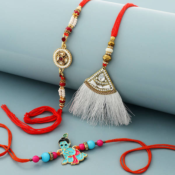 Modern Bhaiya Bhabhi And Kanha Rakhi (Set of 3)