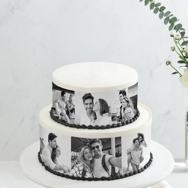 Monochrome Delight Personalized Photo Cake (2 Kg)