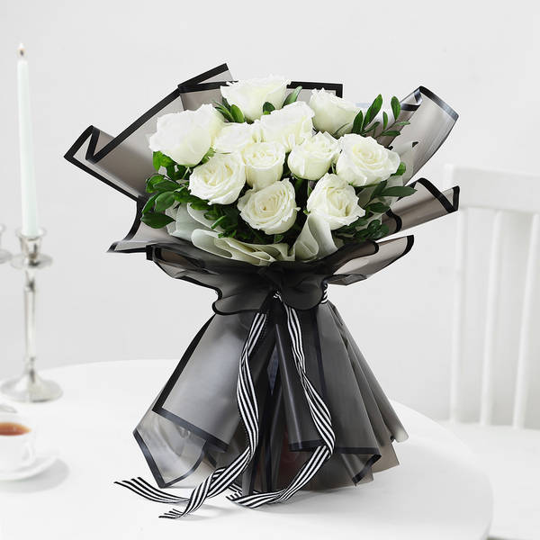 Monochrome Magic Rose Bouquet
