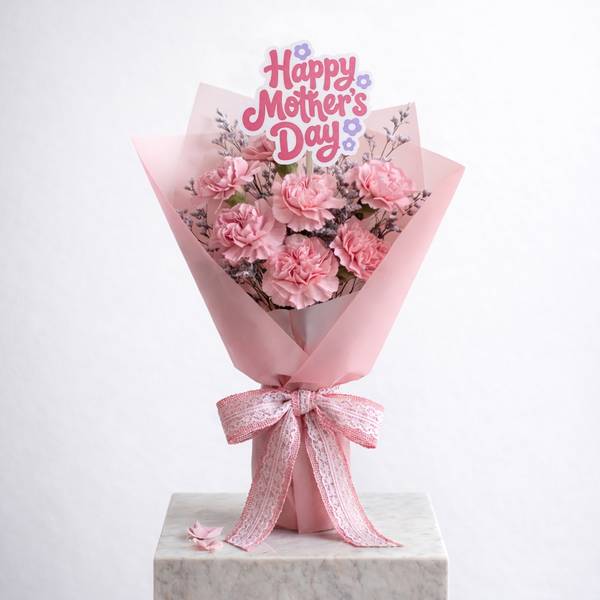 Mother's Day 8 Graceful Pink Carnation Bouquet