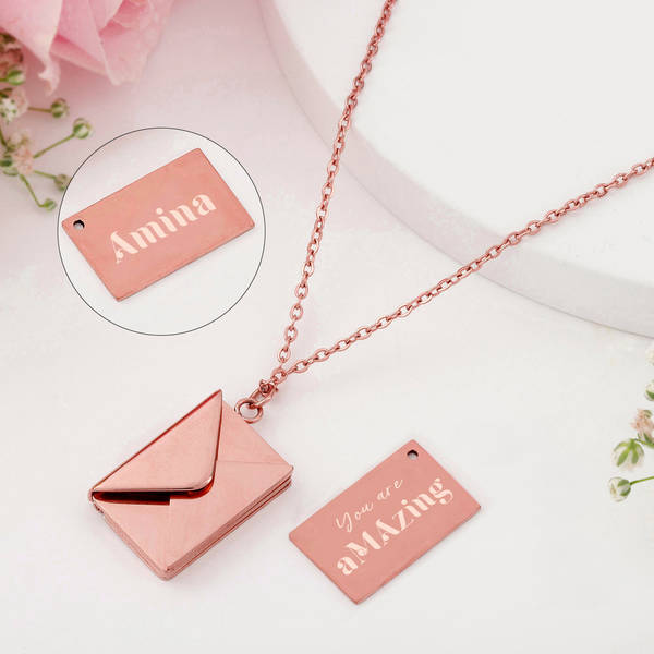 Mother's Love Personalized Envelope Pendant Chain
