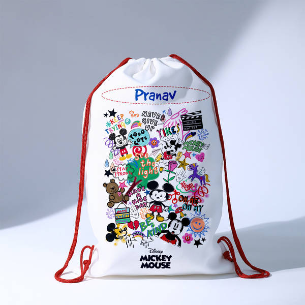 Motivational Mickey - Drawstring Bag - Personalized