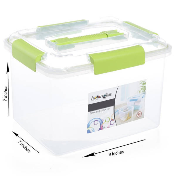 Multipurpose Storage Box - Transparent - Green - Single Piece