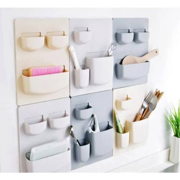 Multipurpose Storage Rack 3 Holders Wall Mounted Single Piece