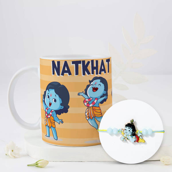 Natkhat Bhai Mug With Krishna Rakhi For Kids