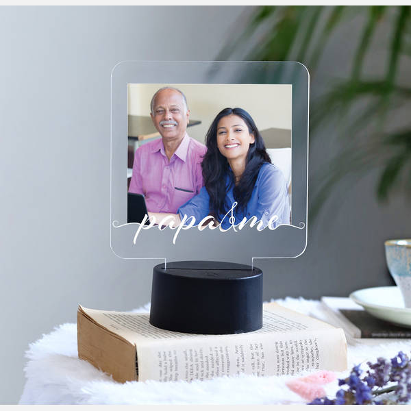 Papa And Me Personalized LED Lamp