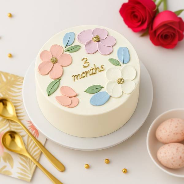 Pastel Floral Milestone Cake (1kg)