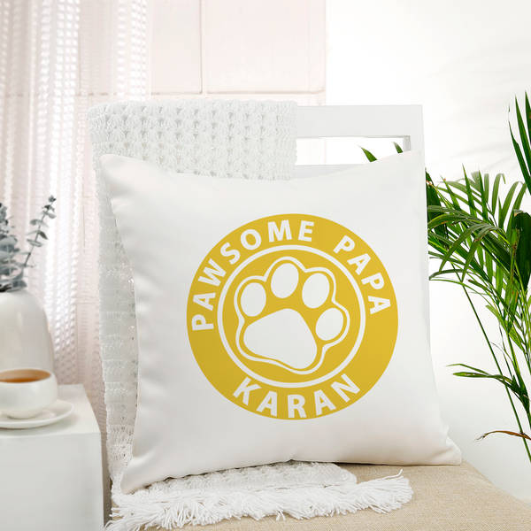 Pawsome Papa Personalized Cushion