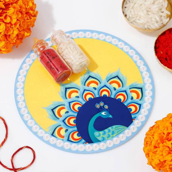 Peacock Elegance Tikka Thali Set For Bhai Dooj