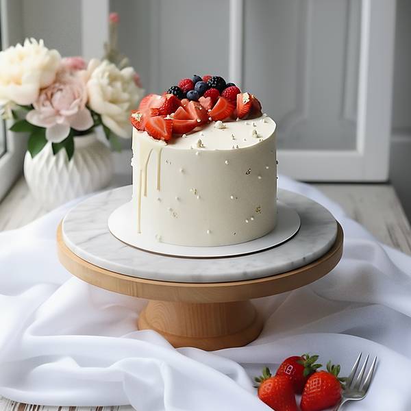 Pearl-Kissed Berry Delight Cake (500 Gm)