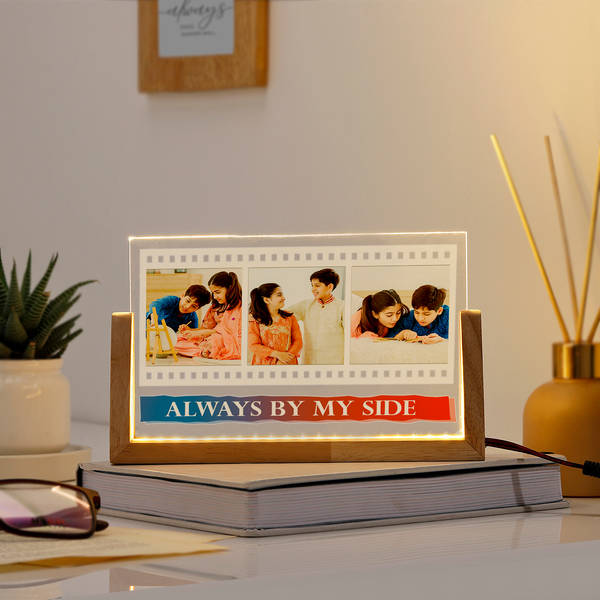 Personalized Always By My Side LED Frame For Siblings