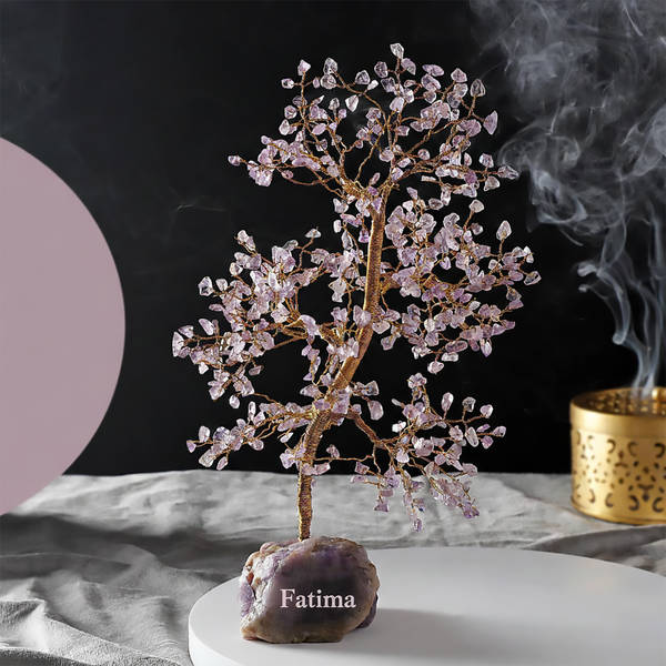 Personalized Amethyst Gemstone Calming Tree - 500 Chips