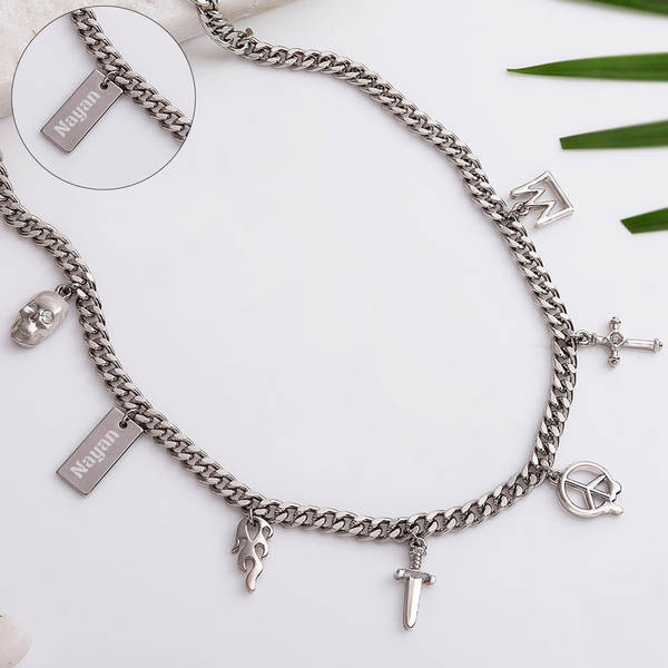 Personalized Antique Silver Necklace For Men