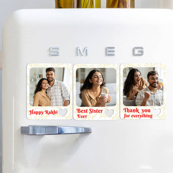 Personalized Best Sister Fridge Magnets Trio