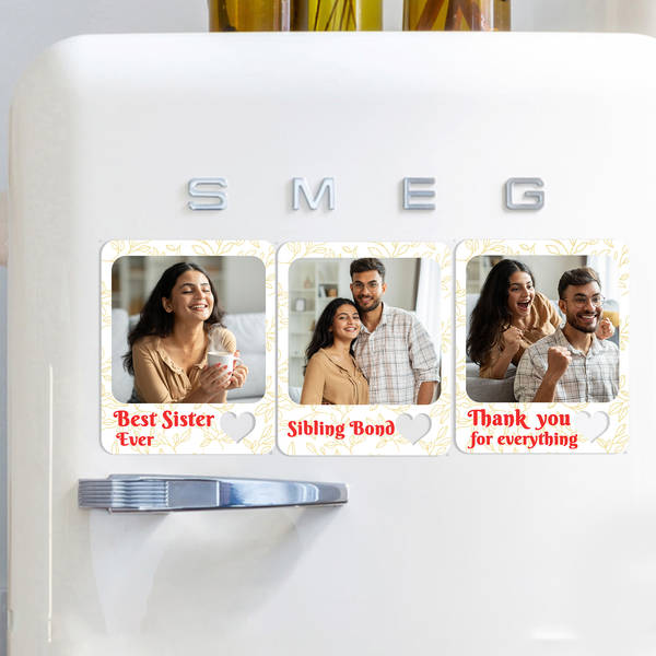 Personalized Best Sister Fridge Magnets Trio