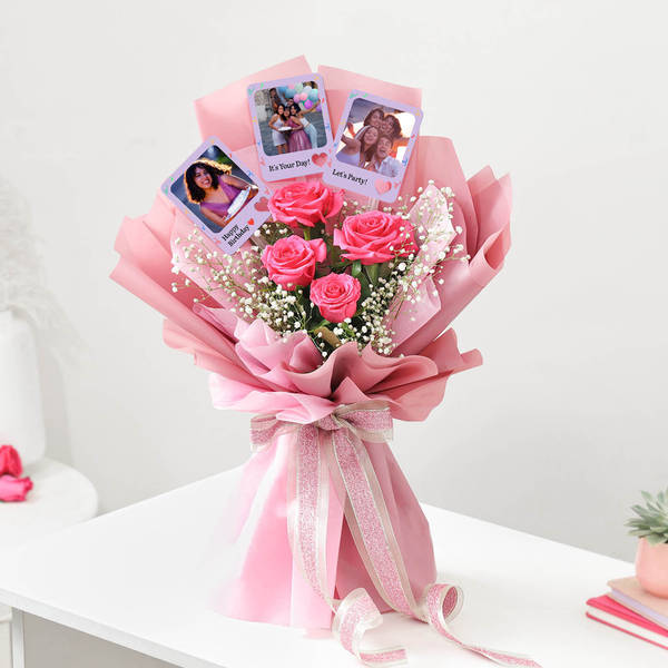 Personalized Birthday Magnets And Blooms Bouquet