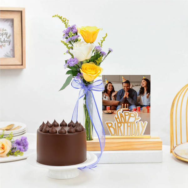 Personalized Blooms And Treat Birthday Combo