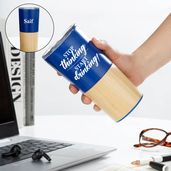 Personalized Blue Tumbler For Valentine's Day