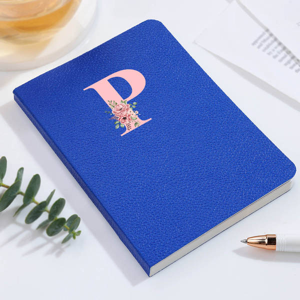Personalized Blue Vegan Leather Diary