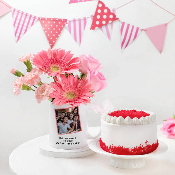 Personalized Burst Of Pink Birthday Combo