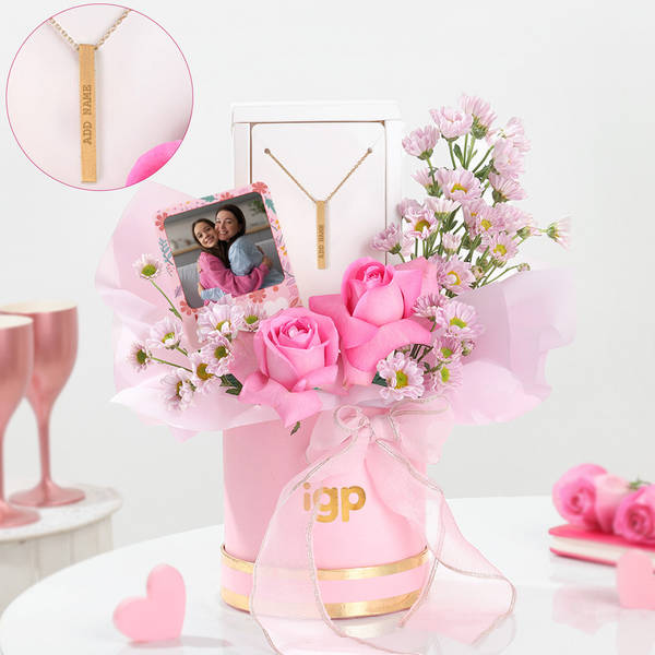 Personalized Burst Of Pink Hamper