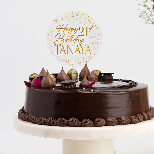 Personalized Chocolate Bliss Birthday Cake