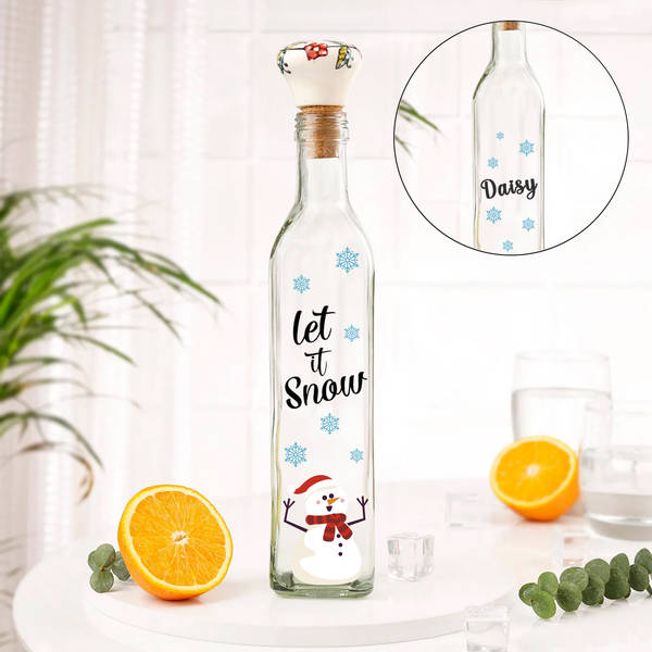 Personalized Christmas Cheer Glass Bottle
