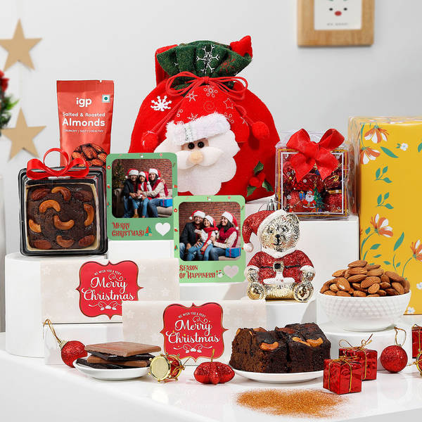 Personalized Christmas Ornaments And Treats Hamper
