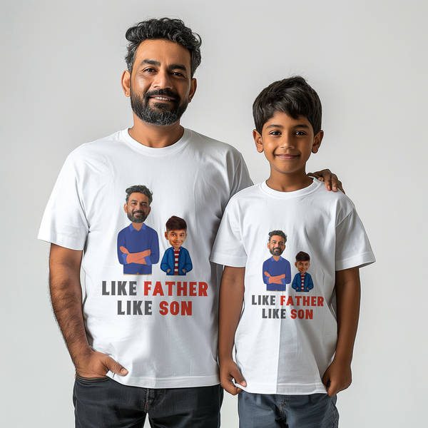 Personalized Dad And Son Caricature T-shirts