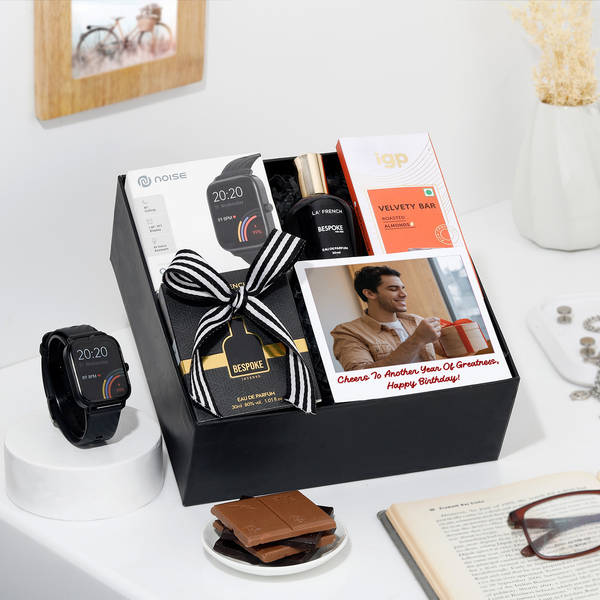 Personalized Distinguished Birthday Essentials Hamper For Him