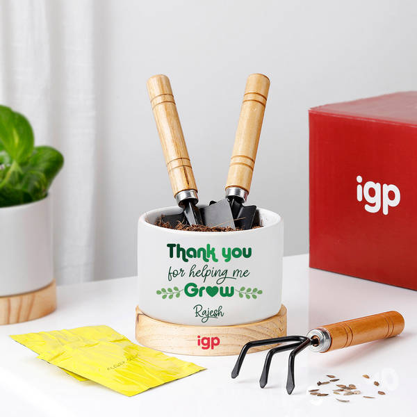 Personalized DIY Serene Planter Hamper For Teachers