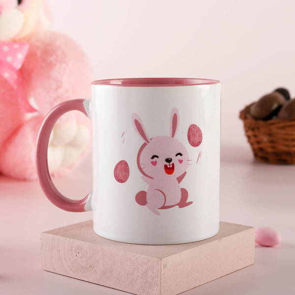 Personalized Easter Bunny Coffee Mug - Pink